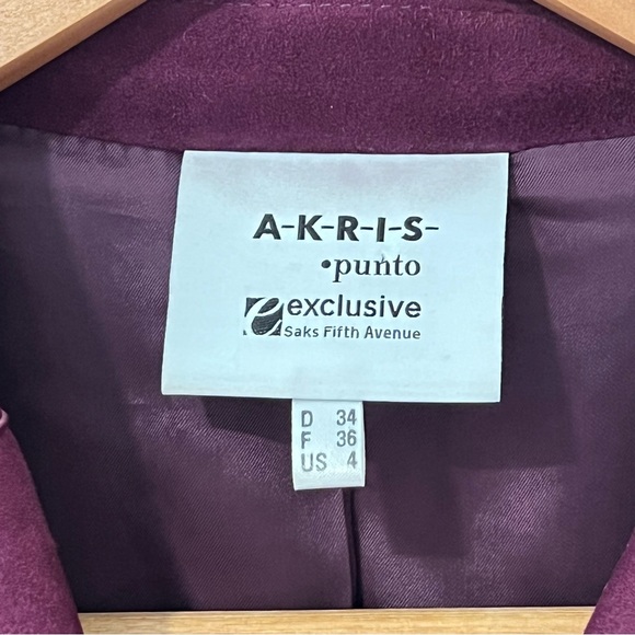 Akris Punto Purple Plum Suede Jacket US4 ($1500) - Picture 3 of 5